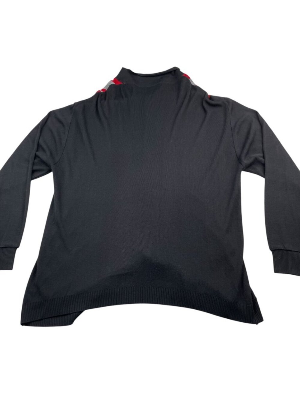 Creme De Silk Men's Silk Blend Knit Cardigan Sweater Black Geometric • 2XL